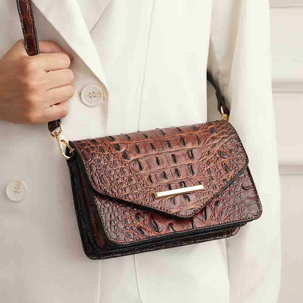 MKF Collection Vanta Saddle Croc-Embossed Shoulder Handbag by Mia K