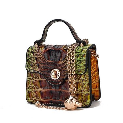 MKF Collection River Gradient Rainbow Faux Crocodile-Embossed Mini Crossbody Bag by Mia K