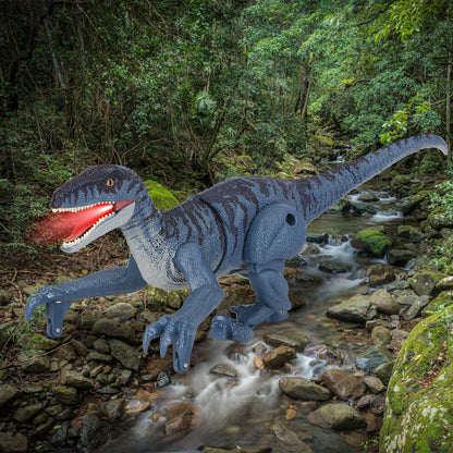 Remote Control Dinosaur Toys Jurassic Realistic RC Dinosaur Rechargeable T-Rex Walking Robot with 3D Eye Roaring Sounds Red Light Remote Control for 3-12 Year Old Kids