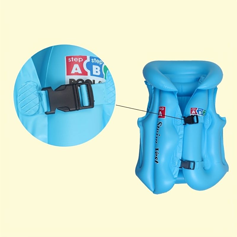 Swim Vest For Kids ; 4-12 Years Old Inflatable Swimming Floaties With Adjustable Safety Buckle & Dual Airbags For Boys Girls; Water Vest For Pool; Beach; Lake & Ocean