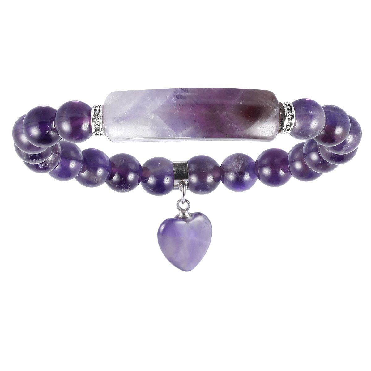 Crystal Round Beads Elbow Bracelet With Heart-shaped Pendant Bracelet