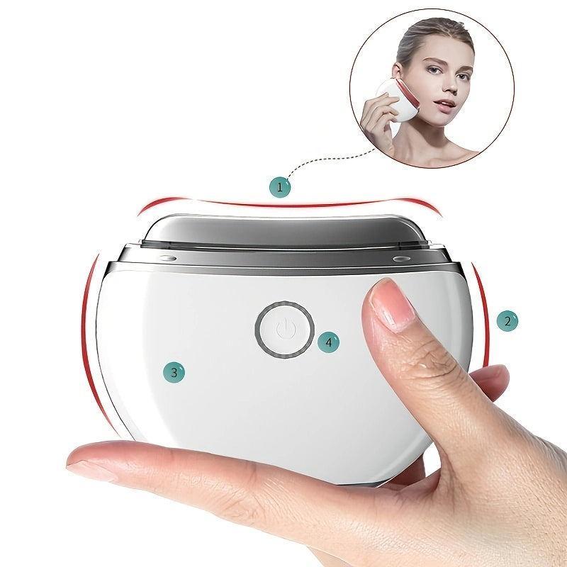 Facial Tool Facial Shaping Heating Vibration Micro Current EMS Electric Facial Massager Anti-aging Neck And Face Lift Reduce Wrinkles And Puffiness