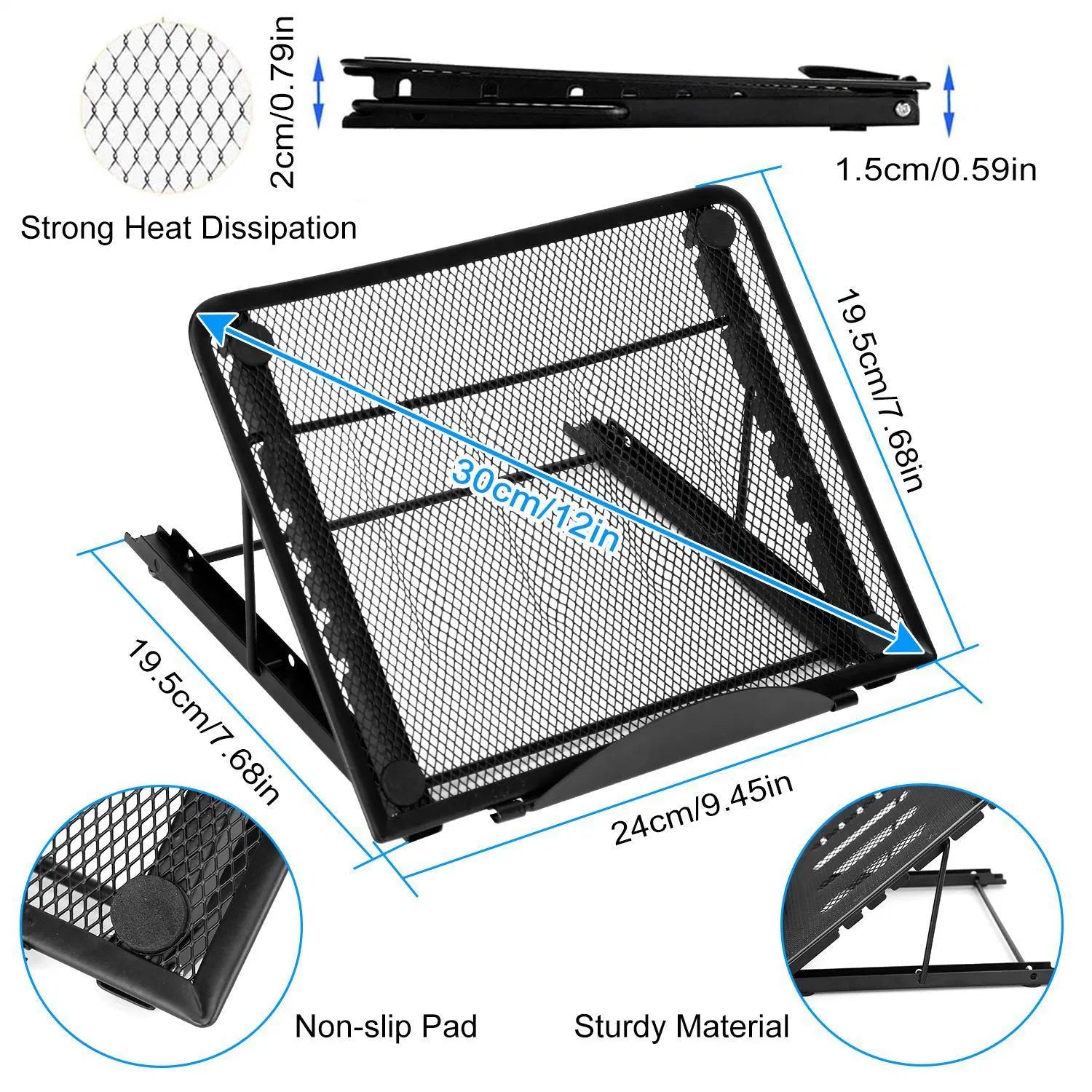 Foldable Laptop Stand Angle Adjustable Tablet PC Holder Riser Portable Ventilated Laptop Phone Desktop Holder Tray