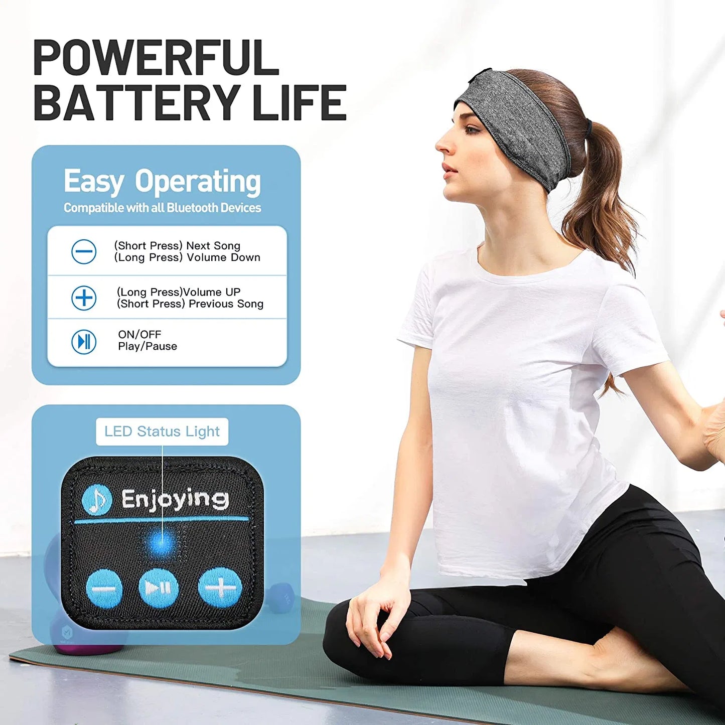 Fone Bluetooth Earphones Sports Sleeping Headband Elastic Wireless Headphones Music Eye Mask Wireless Bluetooth Headset Headband