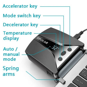 Laptop Fan Cooler with Temperature Display; Rapid Cooling; Auto-Temp Detection; 13 Wind Speed(2600-5000RPM); Perfect for Gaming Laptop; Nintendo Switch