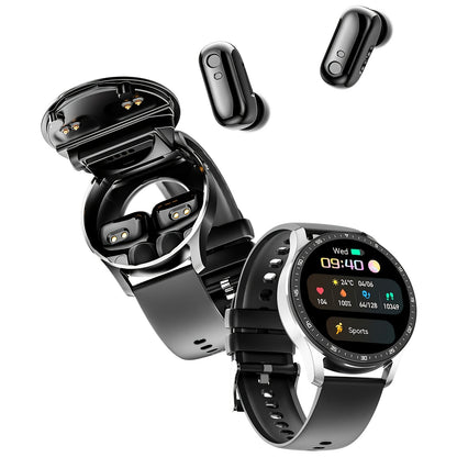 Smart Sports Watch with Built-in Earphones - Waterproof, Monitors Blood Pressure, Heart Rate, and Supports Android & iOS