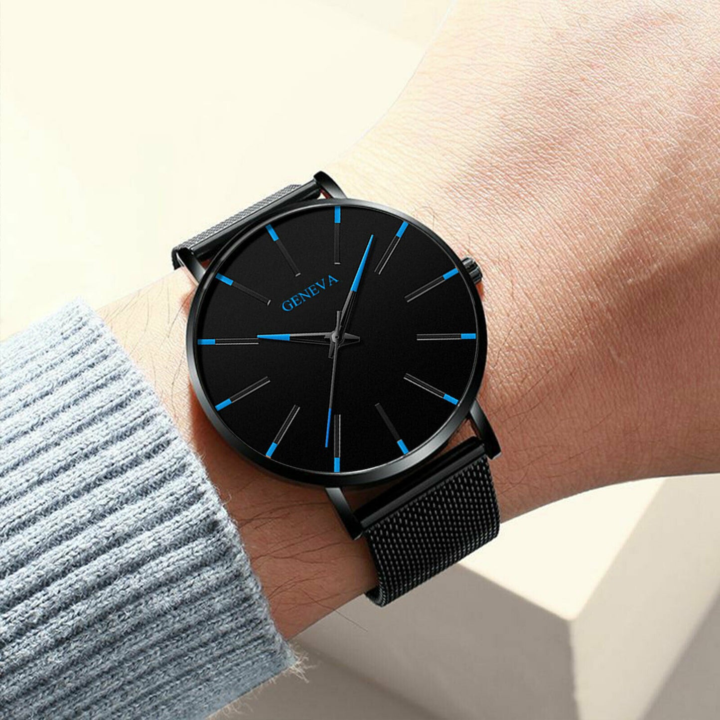 Men's Luxury Quartz Watch – Ultra-Thin Stainless Steel Analog, Waterproof Business Wristwatch