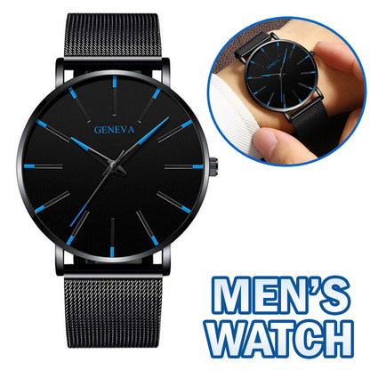 Men's Luxury Quartz Watch – Ultra-Thin Stainless Steel Analog, Waterproof Business Wristwatch