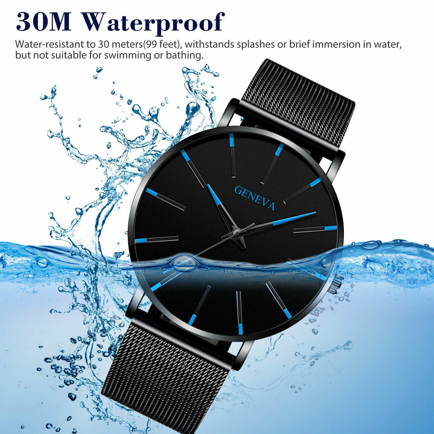 Men's Luxury Quartz Watch – Ultra-Thin Stainless Steel Analog, Waterproof Business Wristwatch