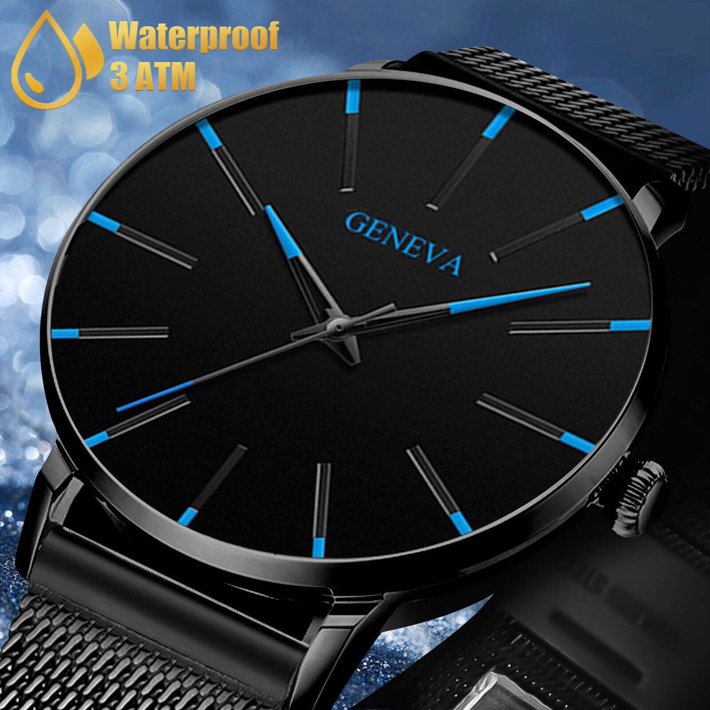 Men's Luxury Quartz Watch – Ultra-Thin Stainless Steel Analog, Waterproof Business Wristwatch