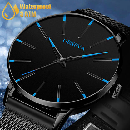 Men's Luxury Quartz Watch – Ultra-Thin Stainless Steel Analog, Waterproof Business Wristwatch