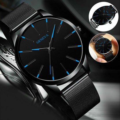 Men's Luxury Quartz Watch – Ultra-Thin Stainless Steel Analog, Waterproof Business Wristwatch