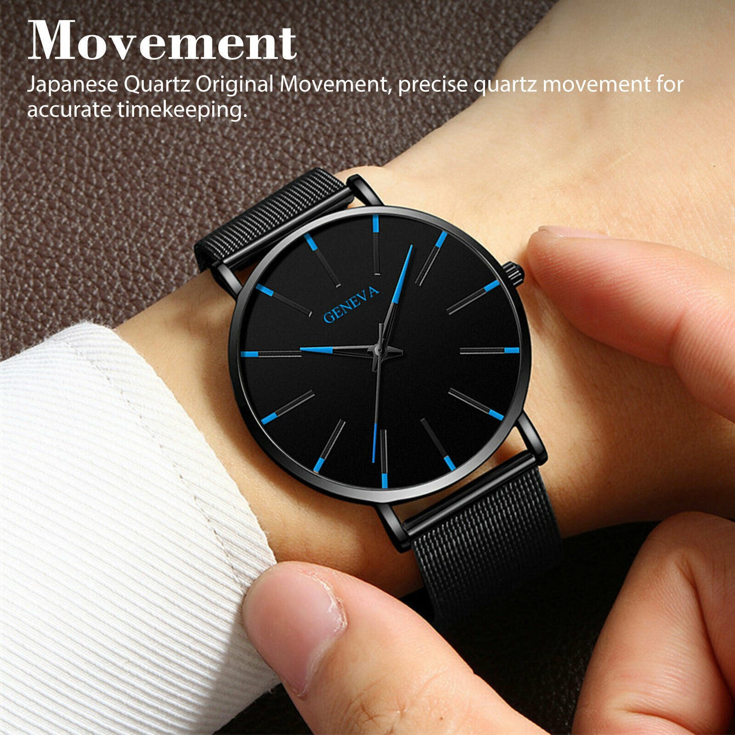 Men's Luxury Quartz Watch – Ultra-Thin Stainless Steel Analog, Waterproof Business Wristwatch