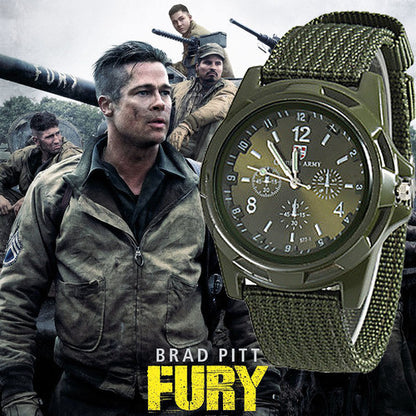 Men's Military Army Watch – Quartz Movement, Nylon Fabric Canvas Strap, Casual and Cool Design for Everyday Wear