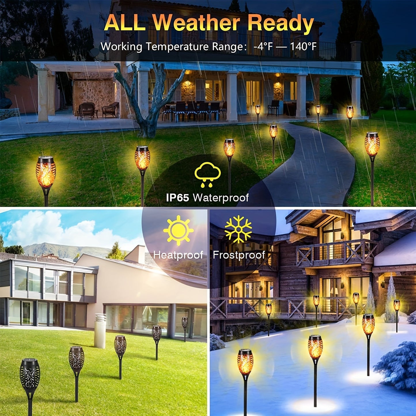 4/8/12pcs/pack Solar Outdoor Lights, 12LED Solar Torch Lights With Flickering Flame For Garden Decor, Mini IP65