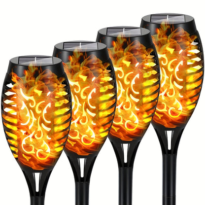 4/8/12pcs/pack Solar Outdoor Lights, 12LED Solar Torch Lights With Flickering Flame For Garden Decor, Mini IP65