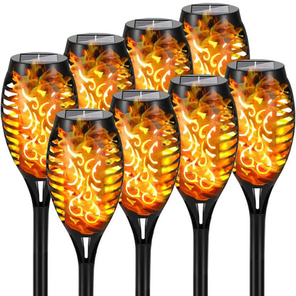 4/8/12pcs/pack Solar Outdoor Lights, 12LED Solar Torch Lights With Flickering Flame For Garden Decor, Mini IP65