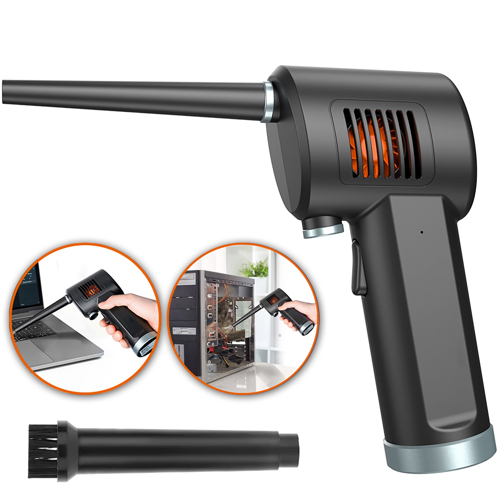 Compressed Air Duster; New Generation Canned Air; 33000 RPM Electric Air Can for Computer Keyboard Electronics Cleaning; 6000mAh Rechargeable Battery; Reusable Dust Destroyer