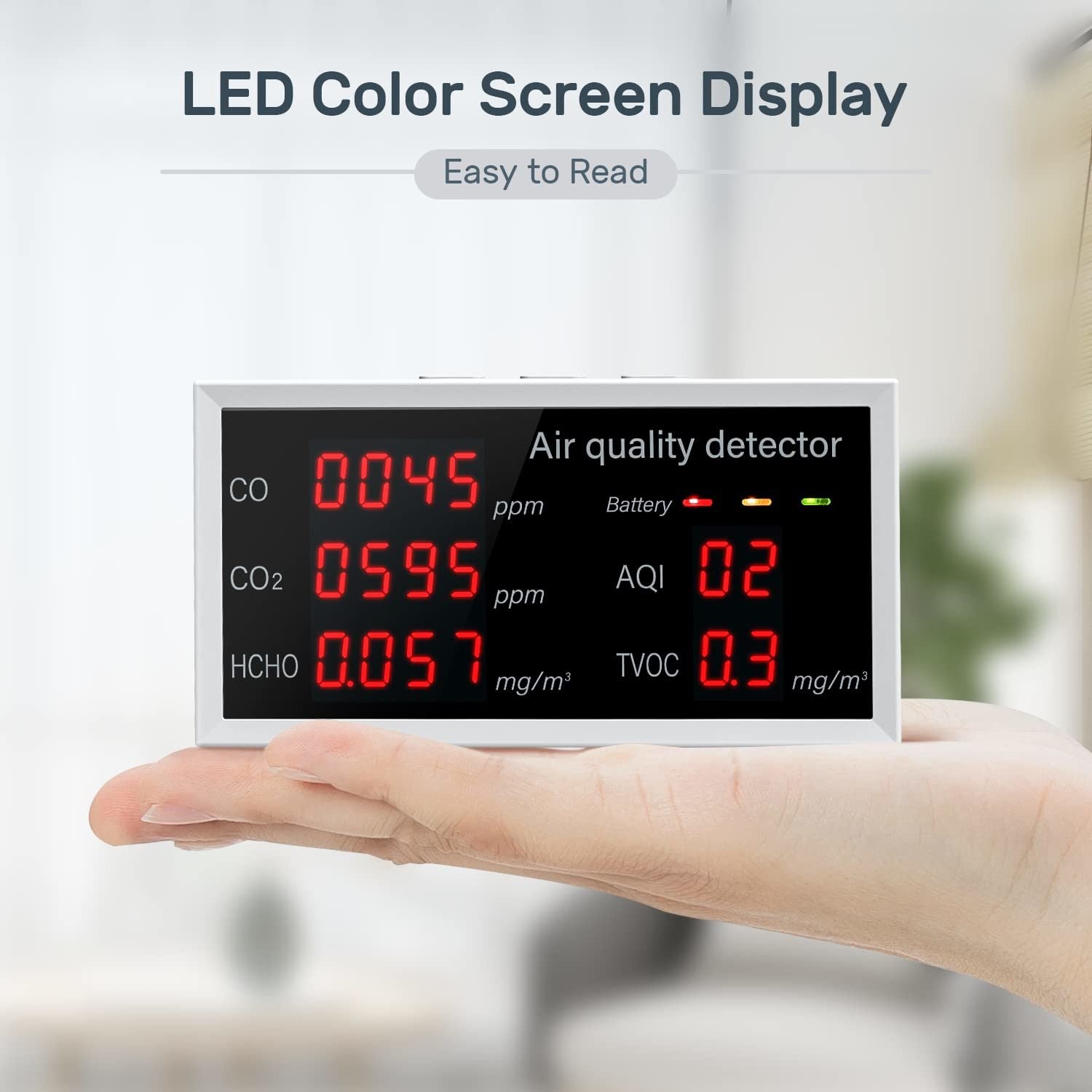 Air Quality Monitor 5 in 1 Multifunctional CO2 Detector